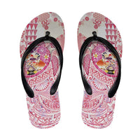 Hawaiian and Japanese Culture Together Flip Flops Tropical Honu with Japanese Elements Pink Color LT03 Pink - Polynesian Pride