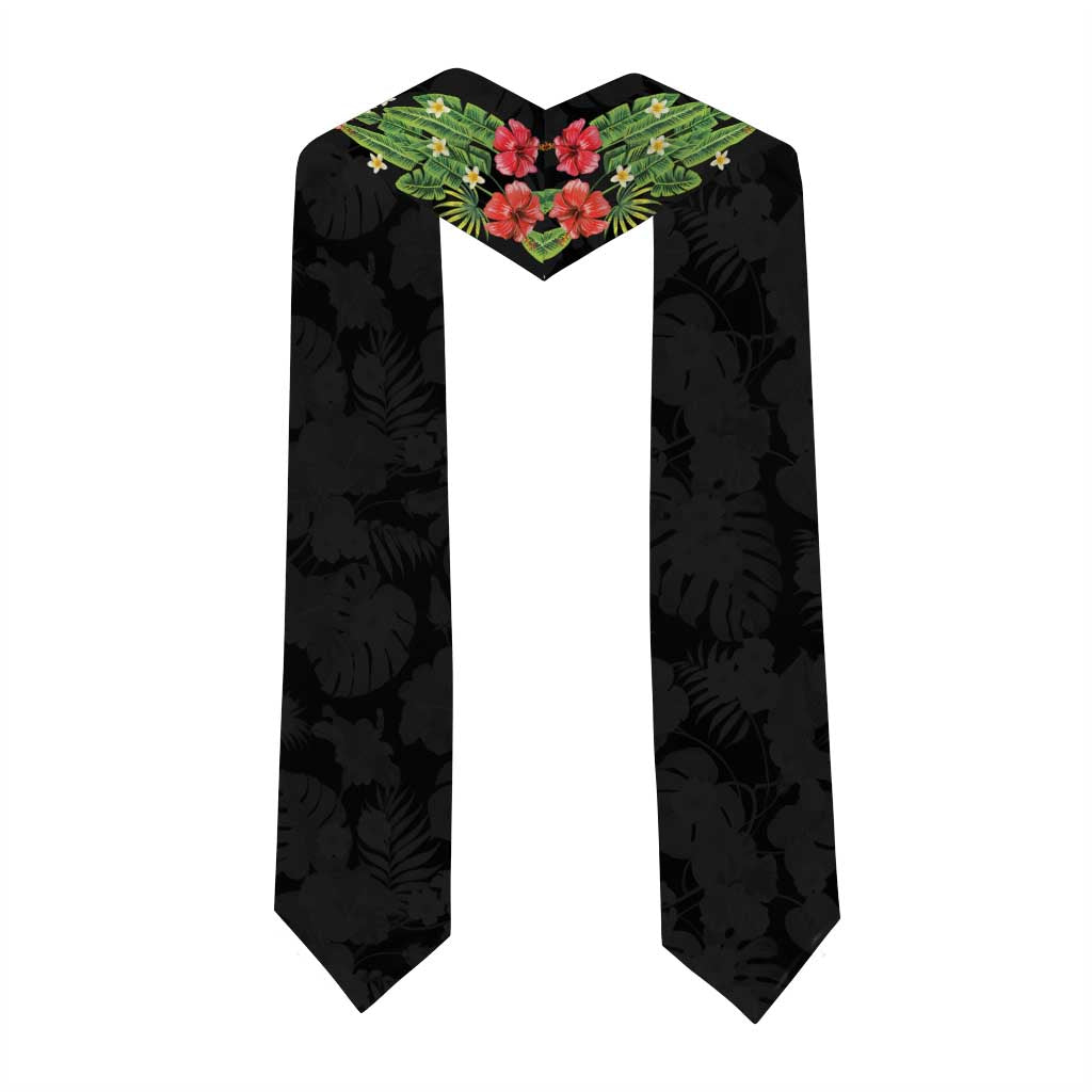 Hawaiian Hibiscus Plumeria Graduation Stole Tropical Leaves