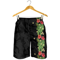 Hawaiian Hibiscus Plumeria Shorts for Men Tropical Leaves LT01 - Polynesian Pride