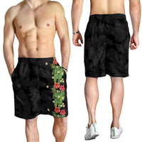 Hawaiian Hibiscus Plumeria Shorts for Men Tropical Leaves LT01 - Polynesian Pride