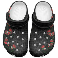 Hawaiian Kakau Art Clogs Shoes Taro Leaves with Ohia Lehua and Pakala Pattern - Polynesian Pride