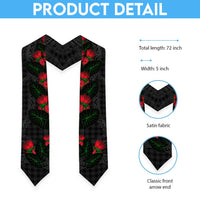 Hawaiian Kakau Art Graduation Stole Taro Leaves with Ohia Lehua and Pakala Pattern