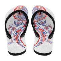Hawaiian Kakau Tribal Sea Animals Tattoos Flip Flops Hawaii Flag Color Inspired