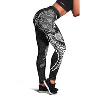 Hawaiian Kakau Tribal Sea Animals Tattoos Leggings Black Color LT03 - Polynesian Pride