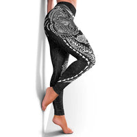 Hawaiian Kakau Tribal Sea Animals Tattoos Leggings Black Color LT03 - Polynesian Pride