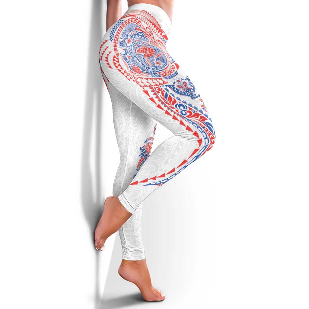 Hawaiian Kakau Tribal Sea Animals Tattoos Leggings Hawaii Flag Color Inspired