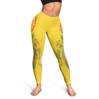 Hawaiian Kakau Tribal Sea Animals Tattoos Leggings Kanaka Maoli Flag Color Inspired
