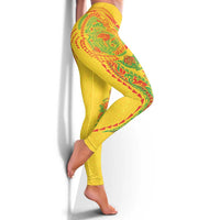 Hawaiian Kakau Tribal Sea Animals Tattoos Leggings Kanaka Maoli Flag Color Inspired