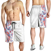 Hawaiian Kakau Tribal Sea Animals Tattoos Shorts for Men Hawaii Flag Color Inspired