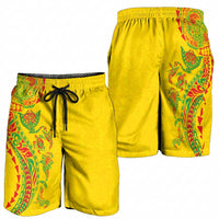 Hawaiian Kakau Tribal Sea Animals Tattoos Shorts for Men Kanaka Maoli Flag Color Inspired LT03 - Polynesian Pride