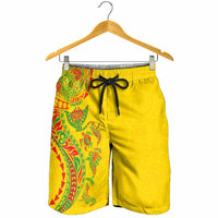 Hawaiian Kakau Tribal Sea Animals Tattoos Shorts for Men Kanaka Maoli Flag Color Inspired LT03 - Polynesian Pride