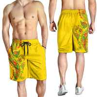 Hawaiian Kakau Tribal Sea Animals Tattoos Shorts for Men Kanaka Maoli Flag Color Inspired LT03 - Polynesian Pride