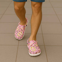 Hawaiian Leis Clogs Shoes Kakau Tattoos and Palaka Pastel Pink Color