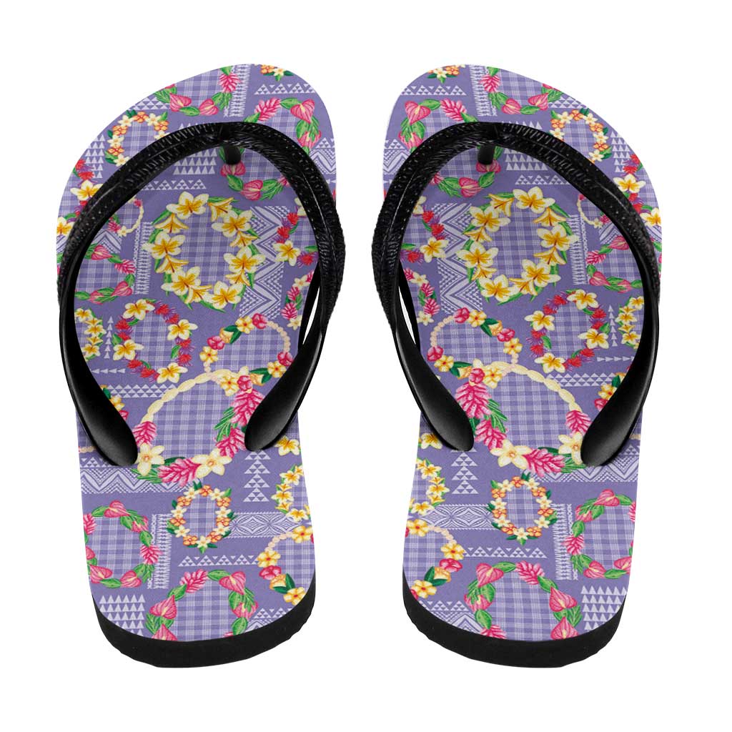 Hawaiian Leis Flip Flops Kakau Tattoos and Palaka Pastel Purple Color