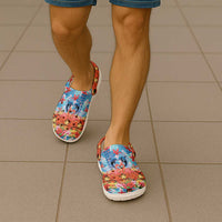 Hawaiian Love-Couple Dolphins and Flamingos Clogs Shoes LT03 - Polynesian Pride