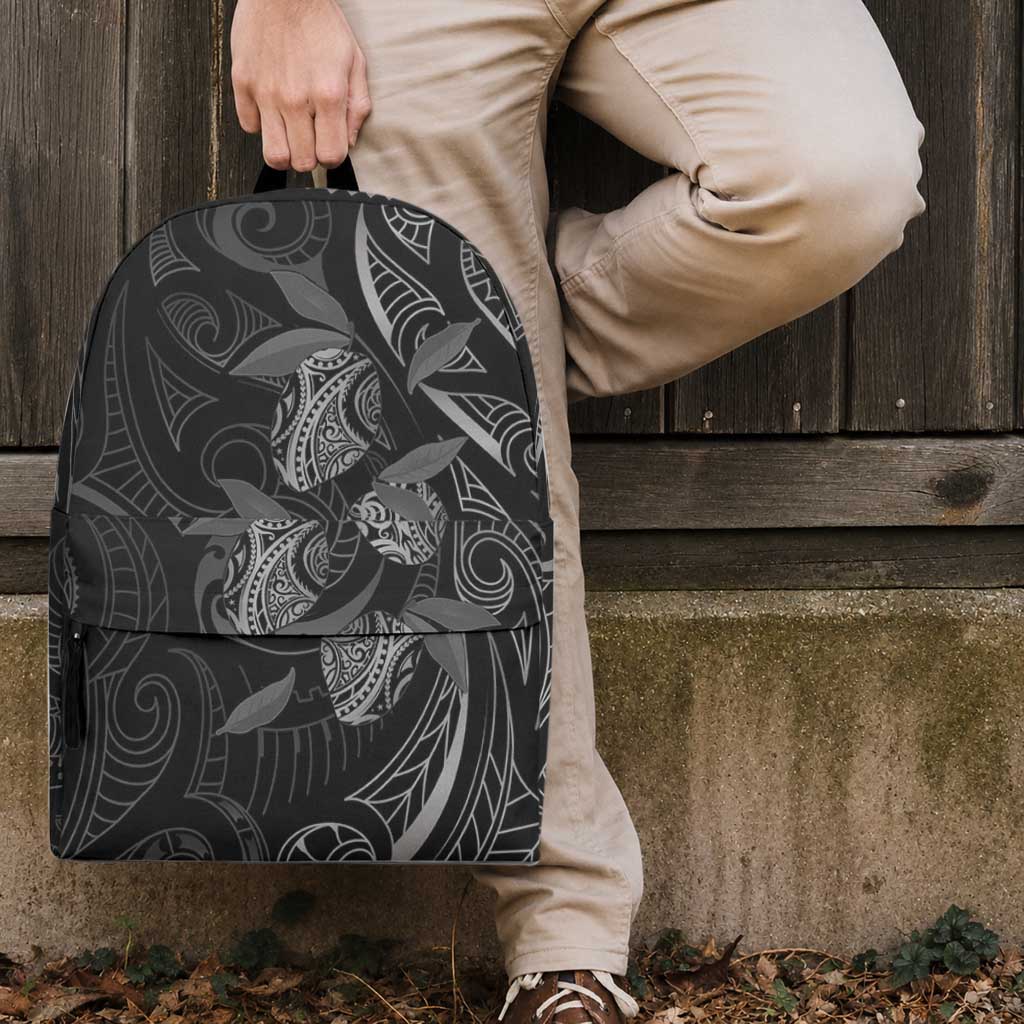 Hawaiian Mango Tribal Tattoo Backpack Black White Pacific Traditional Pattern LT9 - Polynesian Pride