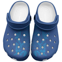 Hawaiian Monk Seal and Whale Clogs Shoes Kakau Tribal Pattern Blue Color LT03 Blue - Polynesian Pride
