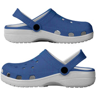 Hawaiian Monk Seal and Whale Clogs Shoes Kakau Tribal Pattern Blue Color LT03 - Polynesian Pride