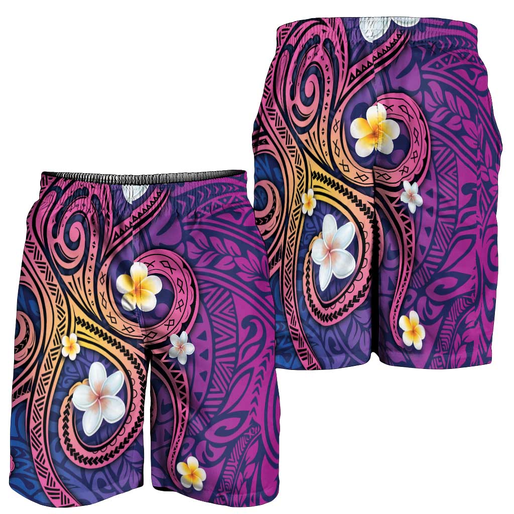 Hawaiian Octopus Tattoo and Frangipani Shorts for Men - Polynesian Pride