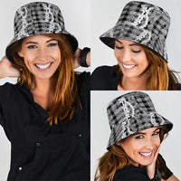 Hawaiian Ohia Lehua Lei Bucket Hat Plaid Palaka Eleele Pattern - Polynesian Pride
