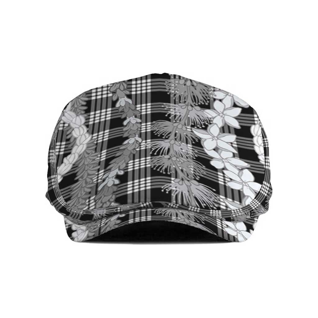 Hawaiian Ohia Lehua Lei Jeff Hat Plaid Palaka Eleele Pattern - Polynesian Pride