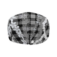 Hawaiian Ohia Lehua Lei Jeff Hat Plaid Palaka Eleele Pattern - Polynesian Pride