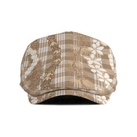 Hawaiian Ohia Lehua Lei Jeff Hat Plaid Palaka Kalaihaahaa Pattern - Polynesian Pride