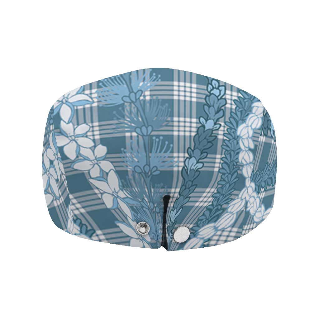 Hawaiian Ohia Lehua Lei Jeff Hat Plaid Palaka Uliuli Omaomao Pattern - Polynesian Pride