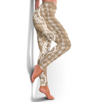 Hawaiian Ohia Lehua Lei Leggings Plaid Palaka Kalaihaahaa Pattern - Polynesian Pride