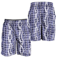 Hawaiian Ohia Lehua Lei Shorts for Men Plaid Palaka Uliuli hohonu Pattern LT9 - Polynesian Pride