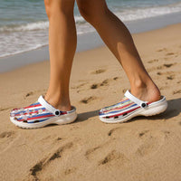 Hawaiian Polynesian Tribal Turtles Clogs Shoes with Lei and Flag Style