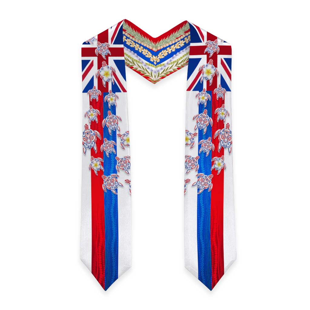 Hawaiian Polynesian Tribal Turtles Graduation Stole with Lei and Flag Style LT03 - Polynesian Pride