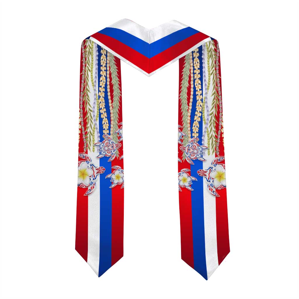 Hawaiian Polynesian Tribal Turtles Graduation Stole with Lei and Flag Style LT03 - Polynesian Pride