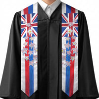 Hawaiian Polynesian Tribal Turtles Graduation Stole with Lei and Flag Style LT03 - Polynesian Pride