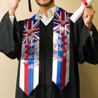 Hawaiian Polynesian Tribal Turtles Graduation Stole with Lei and Flag Style LT03 - Polynesian Pride