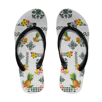 Hawaiian Quilts Flip Flops Tropical Fruits and Plants