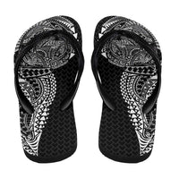 Hawaiian Traditional Tattoos Flip Flops Kakau Tribal Tropical Plant Motif Black Color