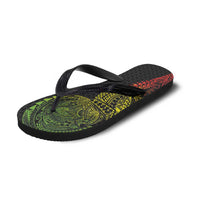 Hawaiian Traditional Tattoos Flip Flops Kakau Tribal Tropical Plant Motif Kanaka Maoli Flag Color Inspired