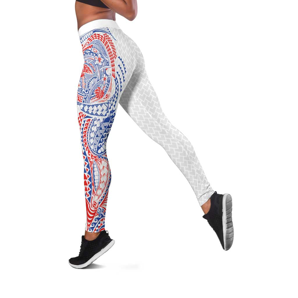 Hawaiian Traditional Tattoos Leggings Kakau Tribal Tropical Plant Motif Hawaii Flag Color Inspired