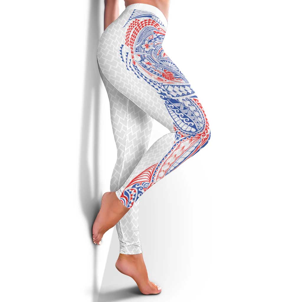 Hawaiian Traditional Tattoos Leggings Kakau Tribal Tropical Plant Motif Hawaii Flag Color Inspired