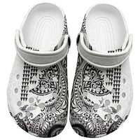 Hawaiian Tribal Manta Ray Clogs Shoes Kakau Tattoo and Polynesian Art Motif Pattern LT03