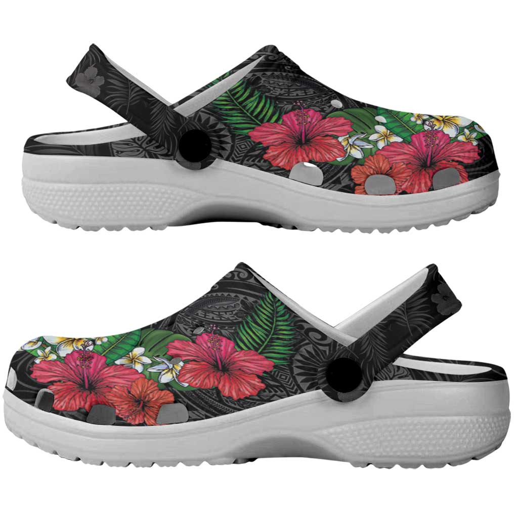 Hawaiian Tropical Plants and Turtles Clogs Shoes Polynesian Art Motifs LT03 - Polynesian Pride