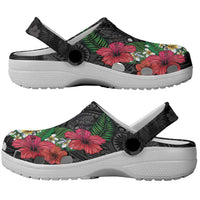 Hawaiian Tropical Plants and Turtles Clogs Shoes Polynesian Art Motifs LT03 - Polynesian Pride