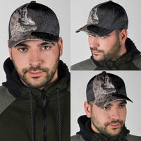 Hawaiian Tropical Plants Turtle and Shark Classic Cap Polynesian Art Tattoo Grayscale Color LT03