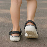 Hawaiian Turtle and Shark Clogs Shoes Kakau Tribal with Polynesian Pattern Black Color LT03 - Polynesian Pride