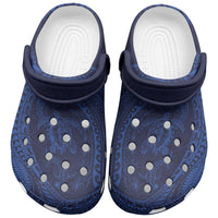 Hawaiian Turtle and Shark Clogs Shoes Kakau Tribal with Polynesian Pattern Blue Color LT03 Blue - Polynesian Pride