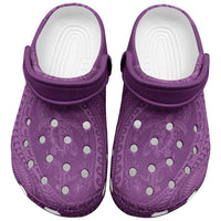 Hawaiian Turtle and Shark Clogs Shoes Kakau Tribal with Polynesian Pattern Pink Color LT03 Pink - Polynesian Pride