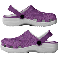 Hawaiian Turtle and Shark Clogs Shoes Kakau Tribal with Polynesian Pattern Pink Color LT03 - Polynesian Pride