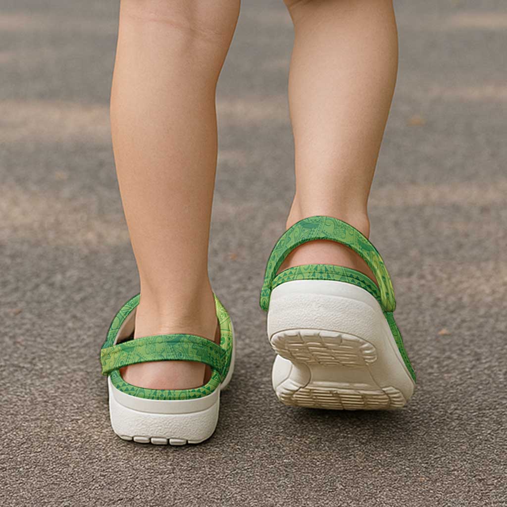 Hawaiian Turtles and Leis Clogs Shoes Tribal Kakau Pattern Fresh Summer Vibe LT03 - Polynesian Pride