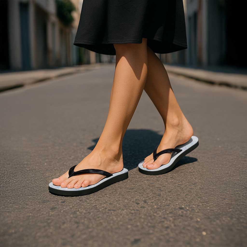 Hawaiian Turtles and Leis Flip Flops Tribal Kakau Pattern Airy White Blue Cloud Vibe LT03 - Polynesian Pride